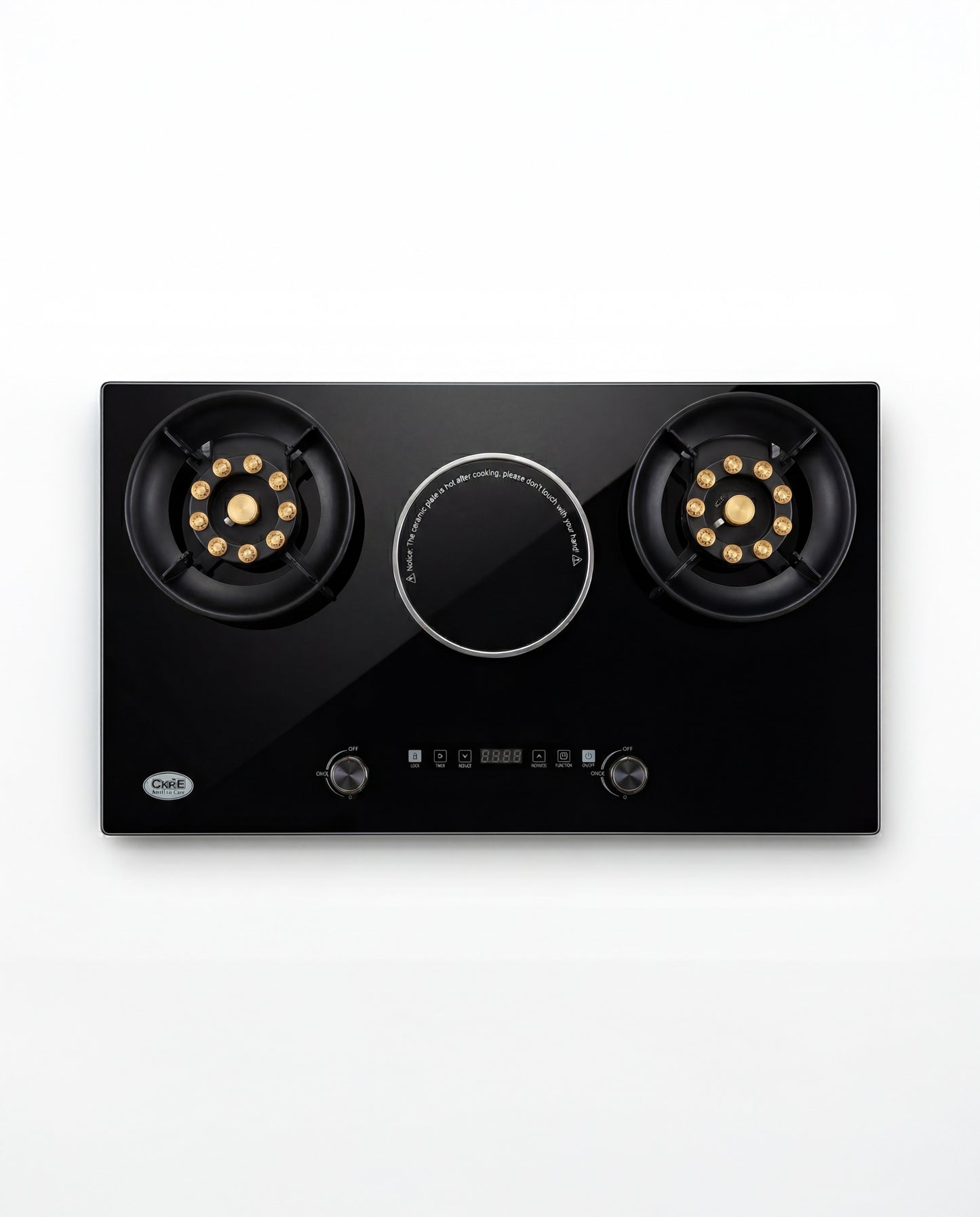 Hybrid Electric & Gas G-35 Glass Hob : Single Electric +  Double Gas Cooktops