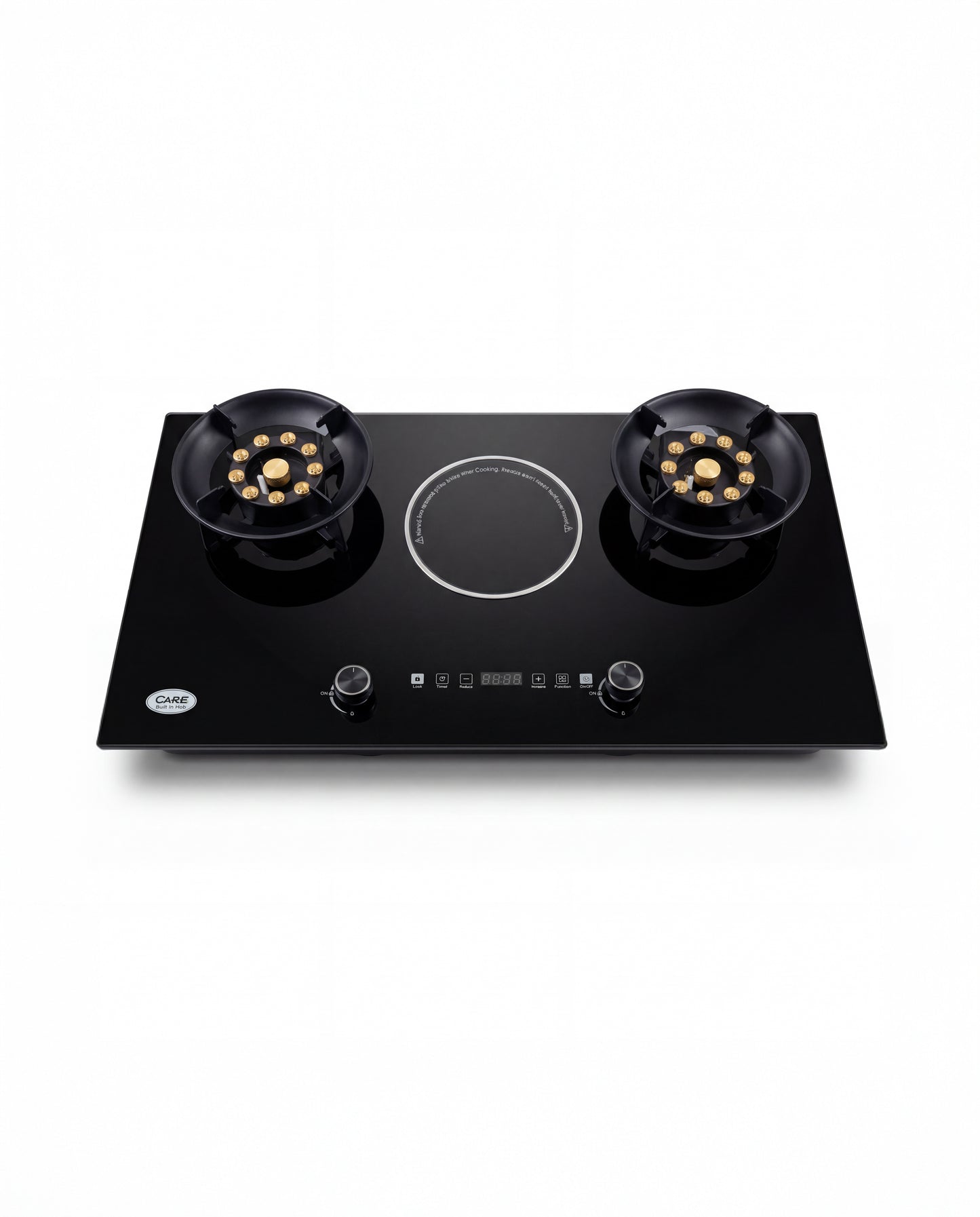 Hybrid Electric & Gas G-35 Glass Hob : Single Electric +  Double Gas Cooktops