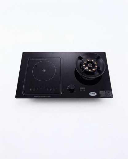 Hybrid Electric & Gas A8 Glass Hob : Single Electric +  Single Gas Cooktops